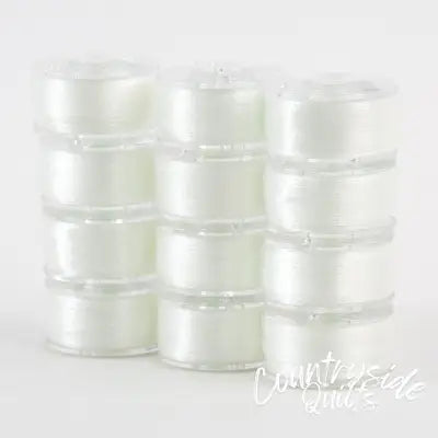 SuperBobs Polyester Bobbin 12pk Class 15 Natural White