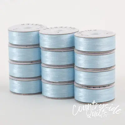 SuperBobs Polyester Bobbin 12pk L-Style Baby Blue