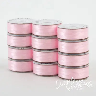 SuperBobs Polyester Bobbin 12pk L-Style Baby Pink