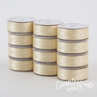SuperBobs Polyester Bobbin 12pk L-Style Cream