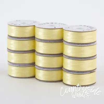 SuperBobs Polyester Bobbin 12pk L-Style Light Yellow