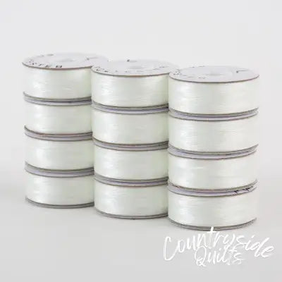 SuperBobs Polyester Bobbin 12pk L-Style Natural White