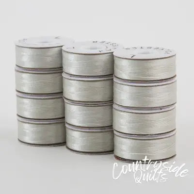 SuperBobs Polyester Bobbin 12pk L-Style Silver