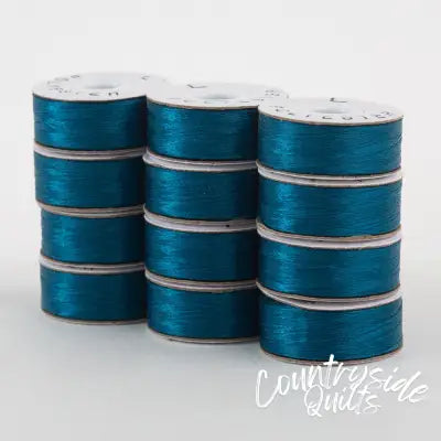 SuperBobs Polyester Bobbin 12pk L-Style Turquoise