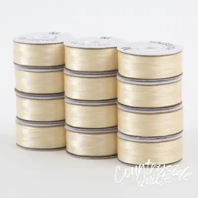 SuperBobs Polyester Bobbin 12pk M-Style Cream
