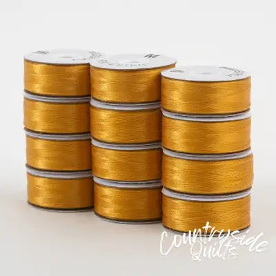 SuperBobs Polyester Bobbin 12pk M-Style Gold