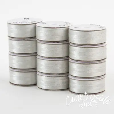SuperBobs Polyester Bobbin 12pk M-Style Silver