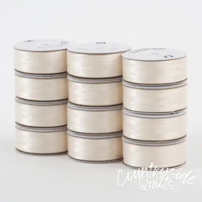 SuperBobs Polyester Bobbin 12pk M-Style Off White