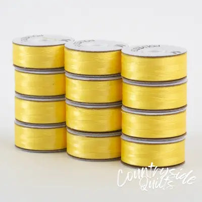 SuperBobs Polyester Bobbin 12pk M-Style Yellow