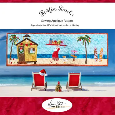 Surfin Santa - Sewing Applique Pattern