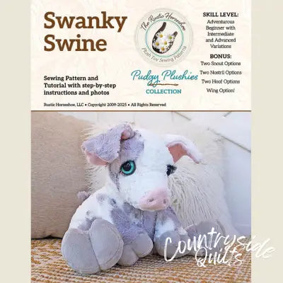 Swanky Swine Pudgy Plushie Sewing Pattern and Tutorial