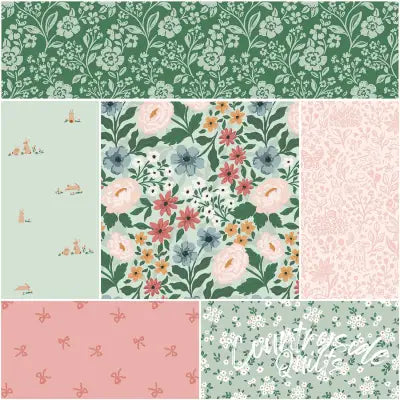 Sweet Cotton Tales 1 Yard Bundle Mint, 6pcs
