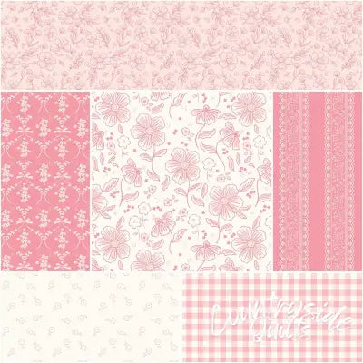Sweet Pink 1 Yard Bundle Cream, 6pcs