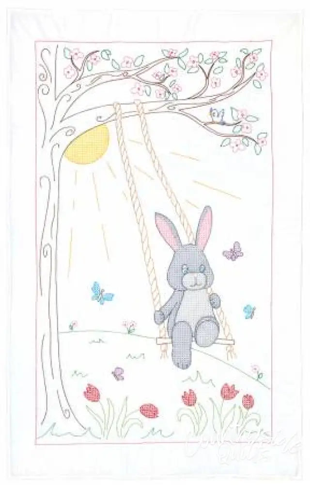 Swinging Bunny Crib Quilt Top Baby Quilts 642606