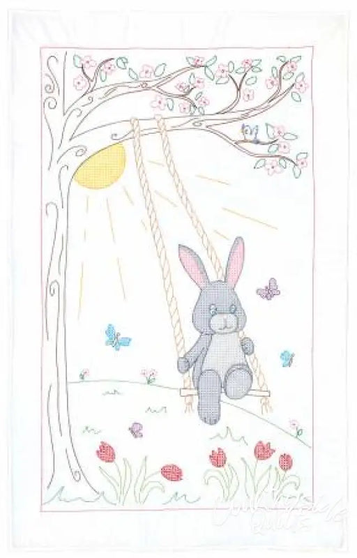 Swinging Bunny Crib Quilt Top Baby Quilts 642606