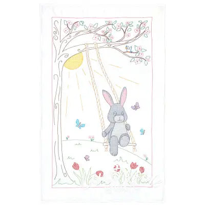 Swinging Bunny Crib Quilt Top