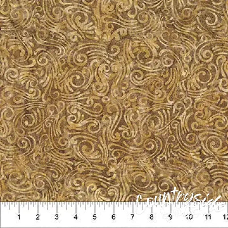 Swirls II Brown Cotton Wideback Fabric per yard