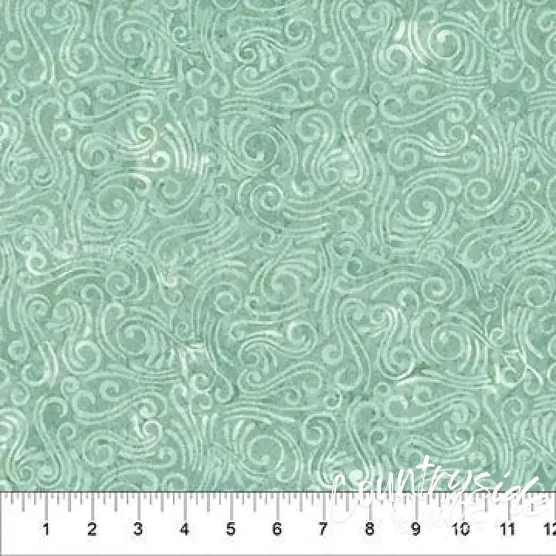 Swirls II Mint Green Cotton Wideback Fabric per yard