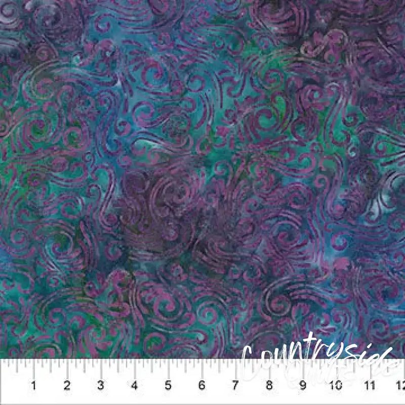 Swirls II Multi Purple Cotton Wideback Fabric per yard