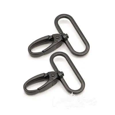 Swivel Hook 1-1/2in Black Metal Set of Two
