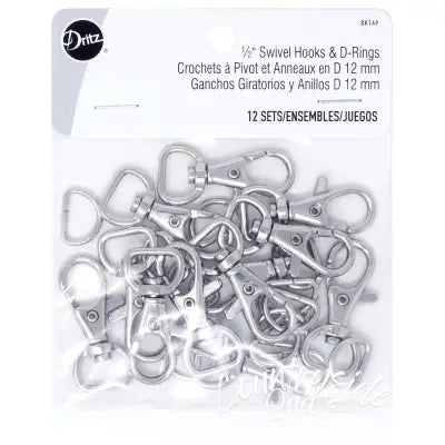 Swivel Hooks & D Rings 1/2in Nickel
