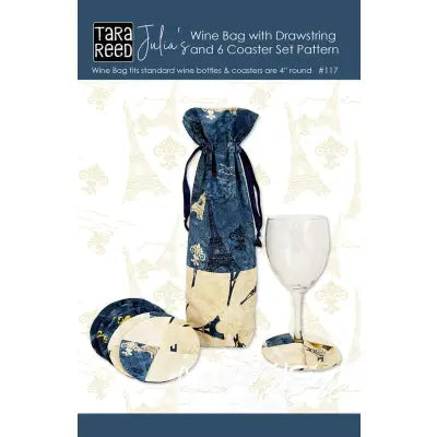 Tara Reed Julia Wine Bag and Coaster Set Pattern