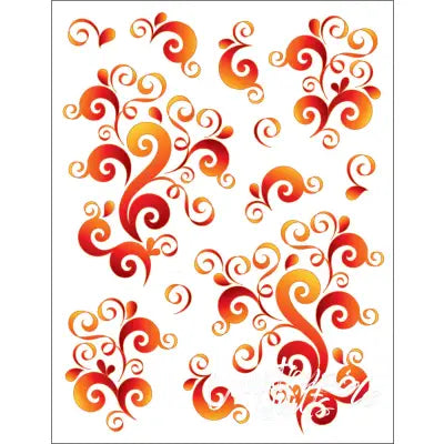 Tattoo Elementz Decal Oodles Of Doodles Tangerine (Printed On Clear)