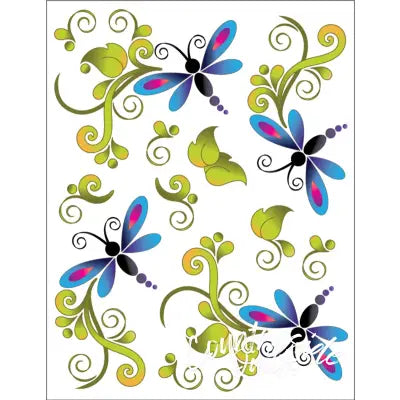 Tattoo Elementz Dragonfly Bliss Printed on Clear