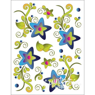 Tattoo Elementz Starry Night Blue Printed on Clear