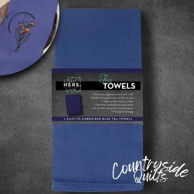 Tea Towels Blue 2pk