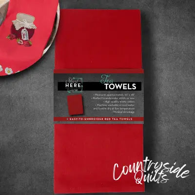 Tea Towels Red 2pk