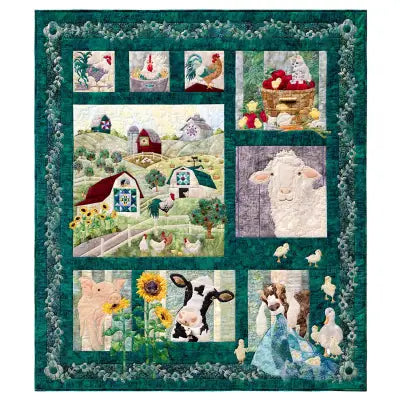 Teal Mr And On That Farmfull Quilt Kit