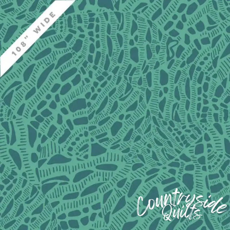 Teal Neverending Seashell Serenade Quilter's Weight Cotton Wideback Fabric per yard