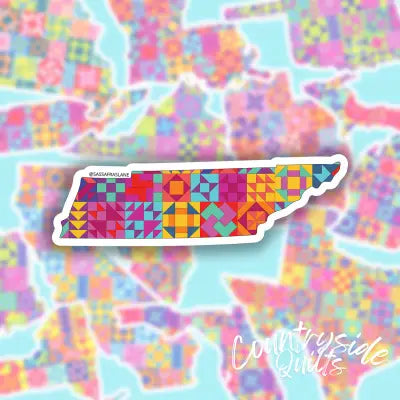 Tennessee State Quilt Stickers 6pk