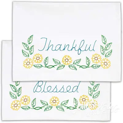 Thankful & Blessed Perle Edge Pillowcases
