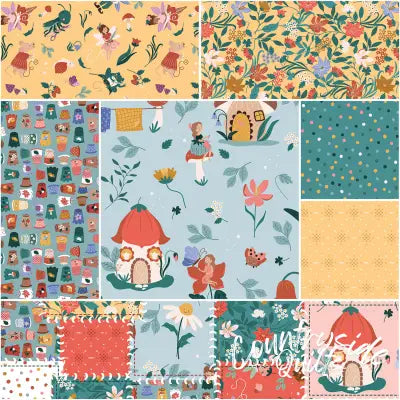 Thimbelina & the Sewing Fairies 1 Yard Bundle Mist, 7 Pcs.