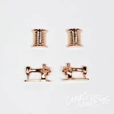 Thread & Machine Earring Set of 2 Rose Gold