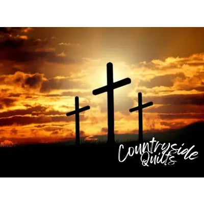 Three Crosses Fabric Panel Panel 18in x 13.5in