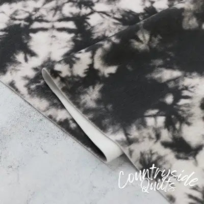 Tie Dye Denim White Faux Fur 1/2yd