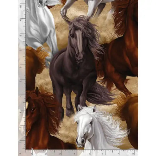 Timeless Treasures Running Horses C7776