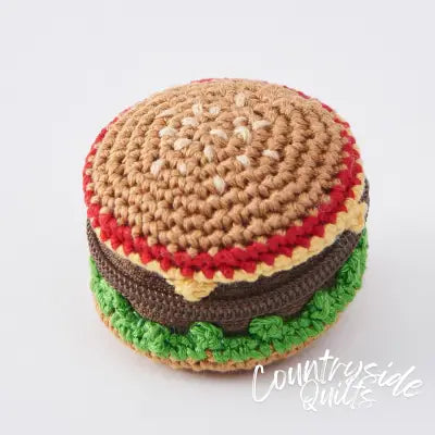 Tiny pouch crocheted with embroidery floss (Hamburger)