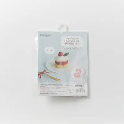 Tiny Zippered Crochet Pouch Kit with Embroidery Floss Cake