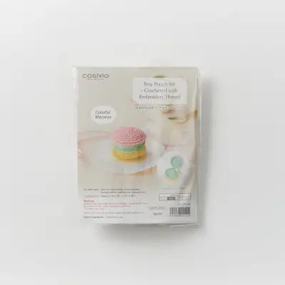 Tiny Zippered Crochet Pouch Kit with Embroidery Floss Colorful Macaron