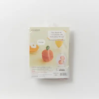 Tiny Zippered Crochet Pouch Kit with Embroidery Floss Orange
