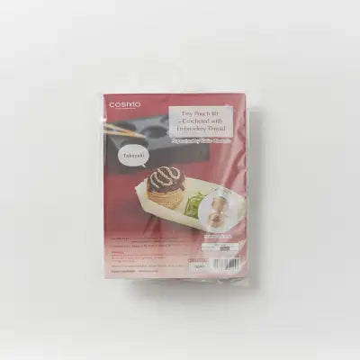 Tiny Zippered Crochet Pouch Kit with Embroidery Floss Takoyaki