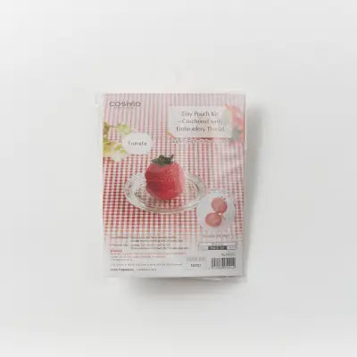 Tiny Zippered Crochet Pouch Kit with Embroidery Floss Tomato