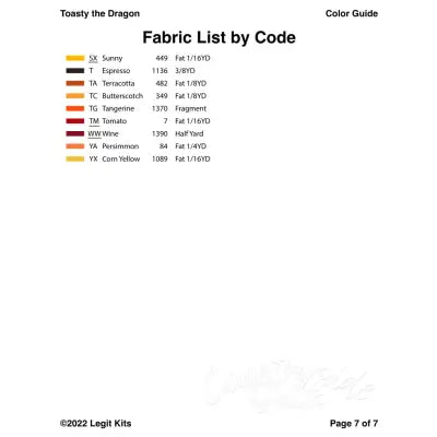 Toasty the Dragon Pattern