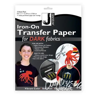 Transfer Paper for Dark Fabrics 3 Sheet Pack