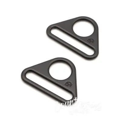 Triangle Ring Flat 1-1/2in Black Metal Set of Two