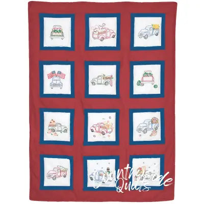 Trucks For All Seasons 9in Theme Quilt Blocks